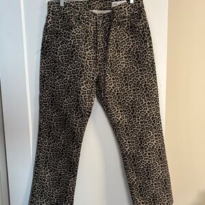 Zara Animal Print Straight Leg Pants